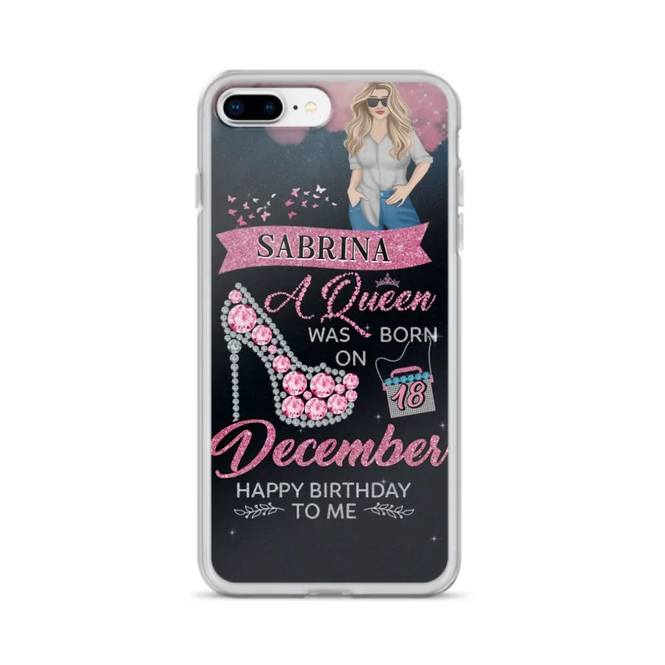 Custom Personalized Birthday Queen Phone Case - Gift Idea For Friends/Birthday - A Queen Was Born - Case for iPhone/Samsung