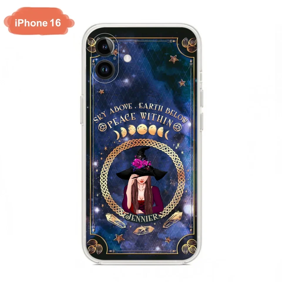 Personalized Witch iPhone/ Samsung Case - Sky Above Earth Below Peace Within - Gift Idea For Friends/ Birthday