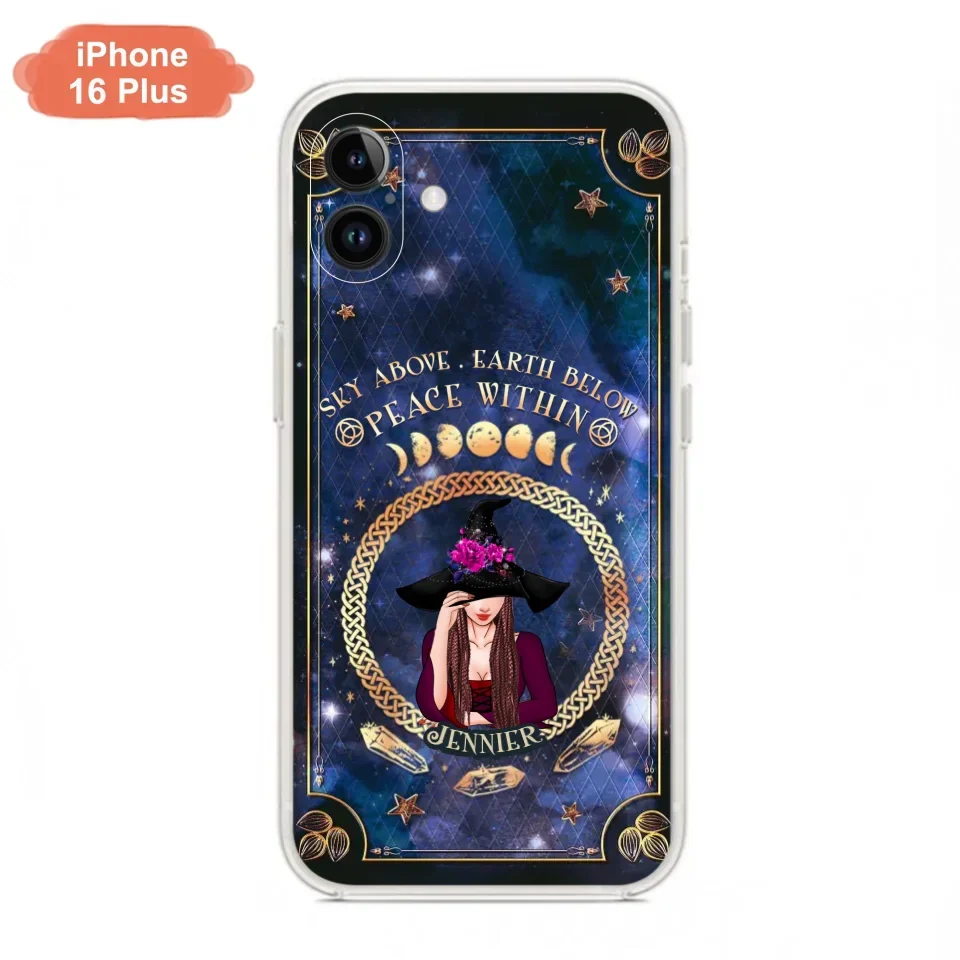 Personalized Witch iPhone/ Samsung Case - Sky Above Earth Below Peace Within - Gift Idea For Friends/ Birthday