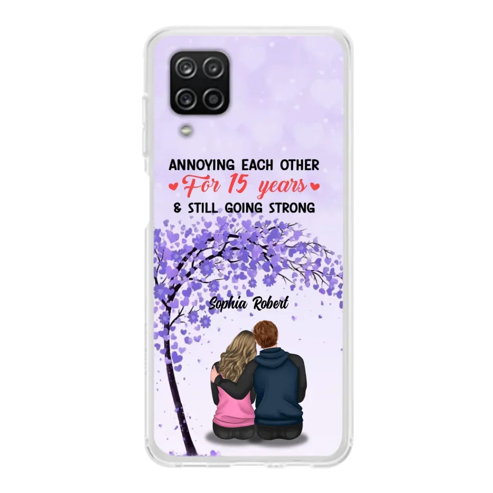 Custom Personalized Couple Phone Case - Gift Idea For Couple/Lovers - Annoying Each Other For 15 Years & Still Going Strong - Cases For iPhone & Samsung