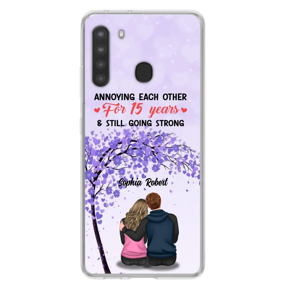 Custom Personalized Couple Phone Case - Gift Idea For Couple/Lovers - Annoying Each Other For 15 Years & Still Going Strong - Cases For iPhone & Samsung