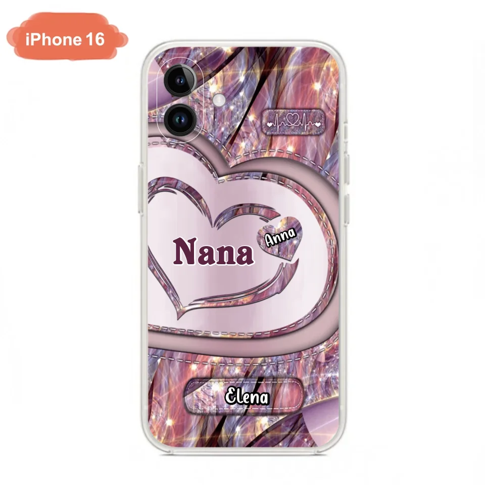 Custom Personalized Grandma With Sweet Heart Kids Phone Case  - With Up To 9 Kids - Best Gift Idea For Grandma - Cases For iPhone & Samsung