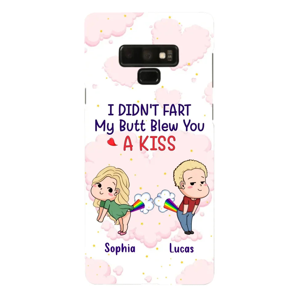 Custom Personalized Fart Couple Phone Case - Funny Valentine's Day Gift For Couple - I Didn't Fart My Butt Blew You A Kiss - Case For iPhone And Samsung