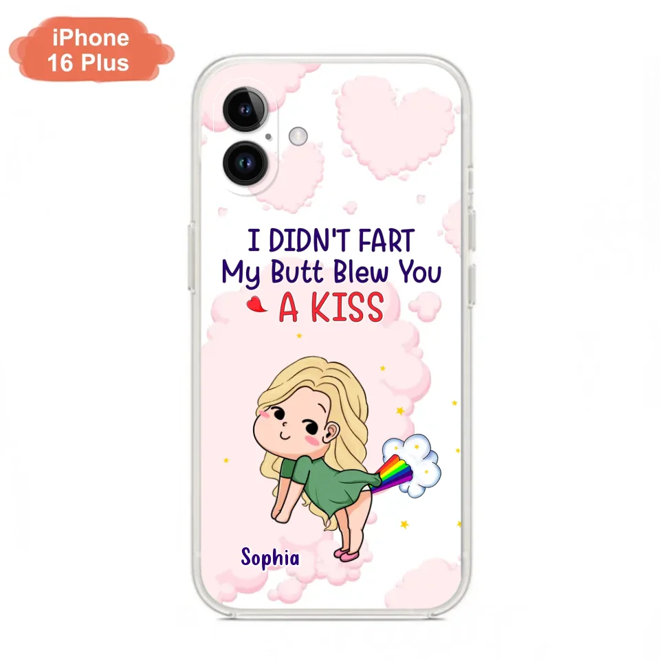 Personalized Fart Couple Phone Case - Funny Valentine's Day Gift For Couple - I Didn't Fart My Butt Blew You A Kiss - Case For iPhone And Samsung