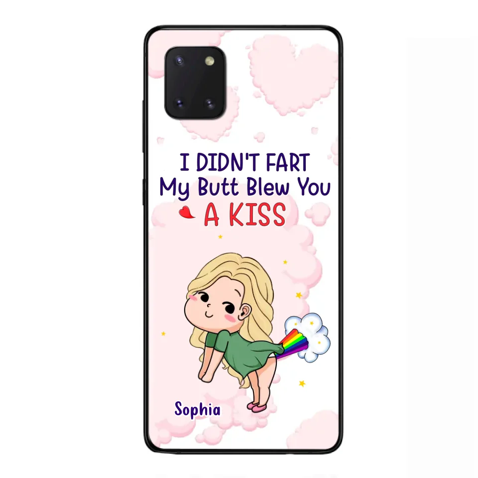 Personalized Fart Couple Phone Case - Funny Valentine's Day Gift For Couple - I Didn't Fart My Butt Blew You A Kiss - Case For iPhone And Samsung