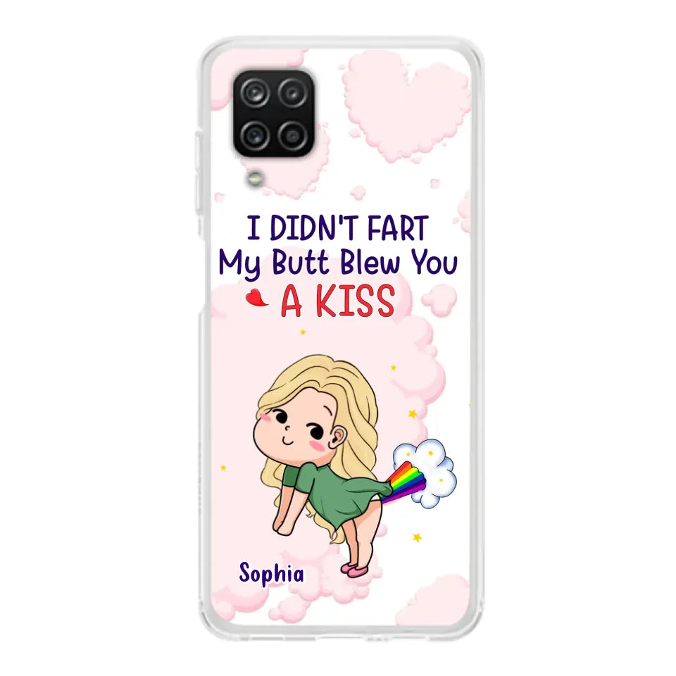 Personalized Fart Couple Phone Case - Funny Valentine's Day Gift For Couple - I Didn't Fart My Butt Blew You A Kiss - Case For iPhone And Samsung