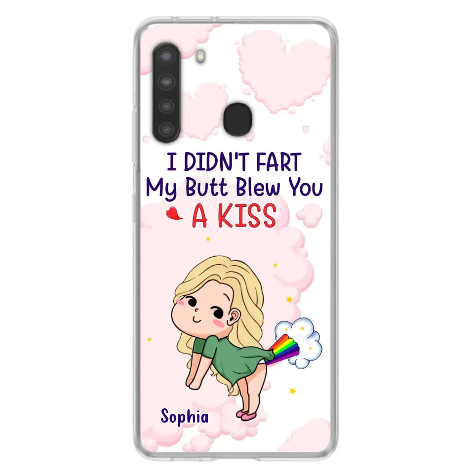 Personalized Fart Couple Phone Case - Funny Valentine's Day Gift For Couple - I Didn't Fart My Butt Blew You A Kiss - Case For iPhone And Samsung