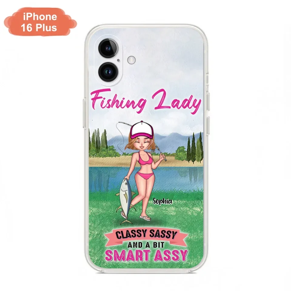 Custom Personalized Fishing Girl Phone Case - Gift Idea For Fishing Lovers - Fishing Lady, Classy Sassy And A Bit Smart Assy - Cases For iPhone & Samsung