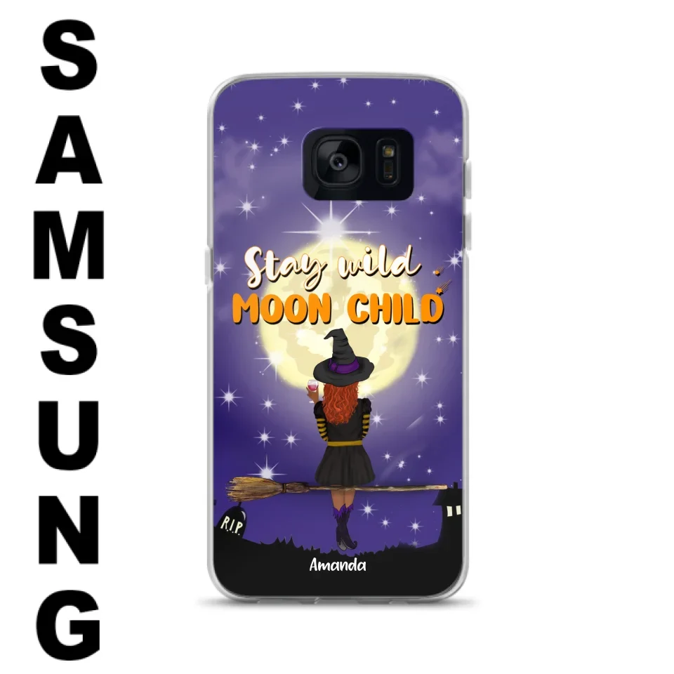 Custom Personalized Witchy Phone Case - Up to 3 Pets- Stay Wild Moon Child - Phone Case For iPhone, Samsung - OCEL9Z