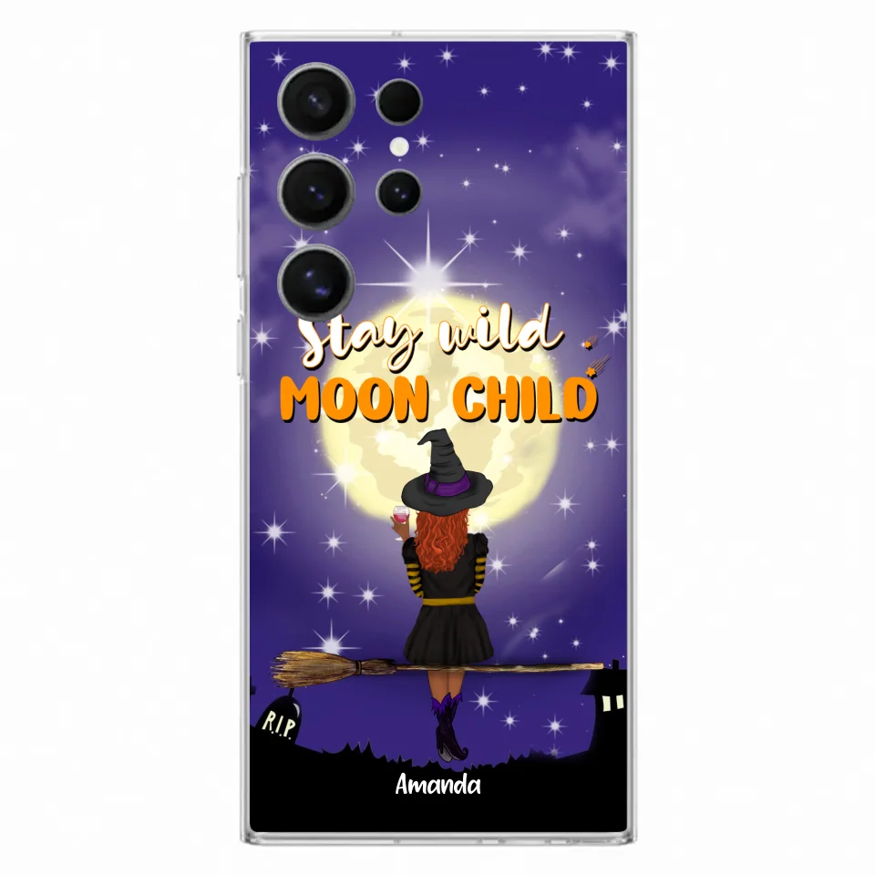 Custom Personalized Witchy Phone Case - Up to 3 Pets- Stay Wild Moon Child - Phone Case For iPhone, Samsung - OCEL9Z