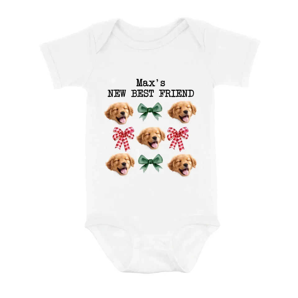 Personalized Coquettee Baby Onesie - Gift Idea For Christmas/Dog Lover - Upload Dog's Face - New Best Friend