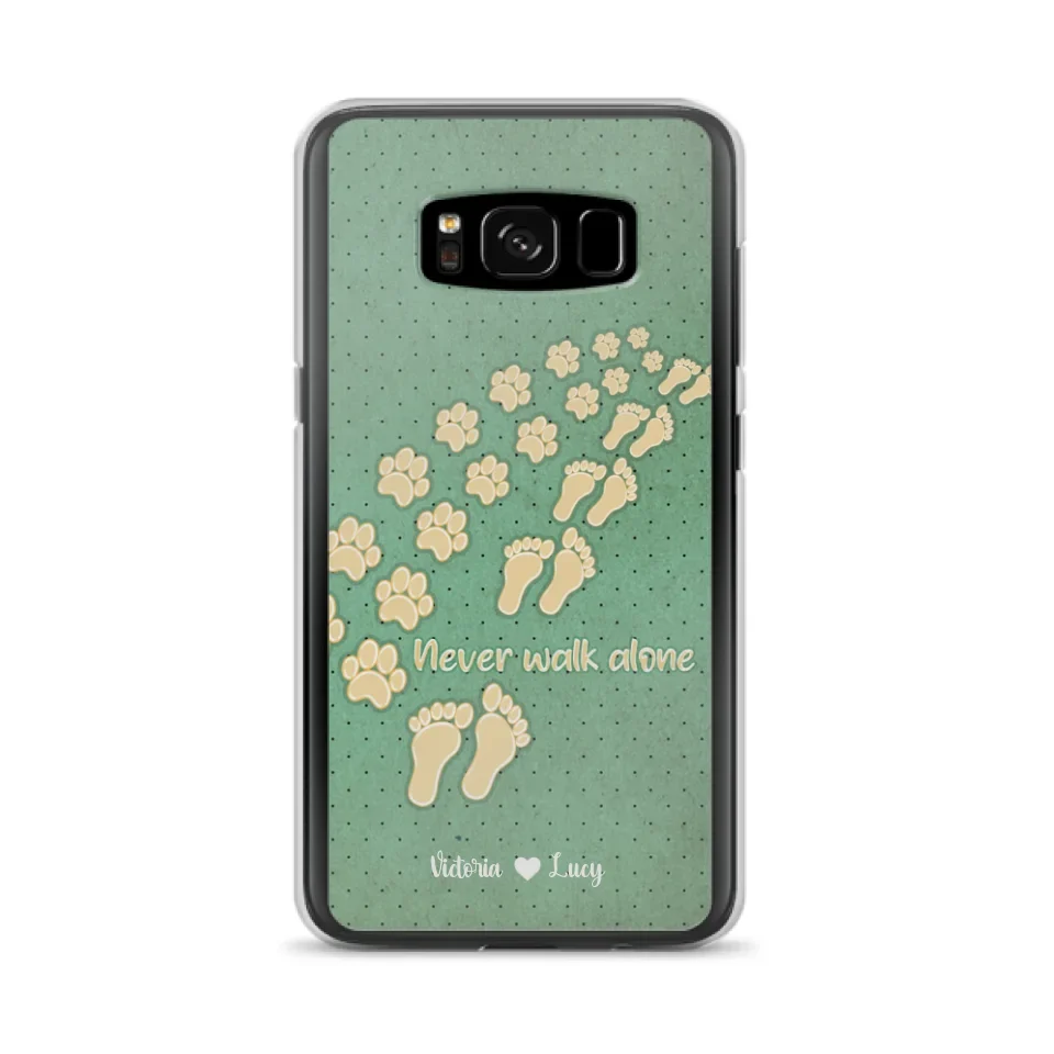 Personalized Dogs's Paws Phone Case - Best Gift Idea For Dog Lovers With Up to 3 Dogs's Paws - Never Walk ALone - Case For iPhone, Samsung And Xiaomi