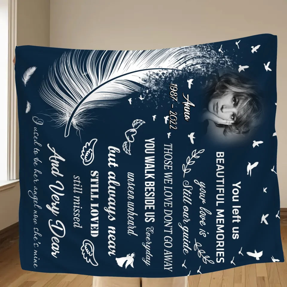 Personalized Memorial Quilt/Fleece Throw Blanket - Upload Photo - Memorial Gift Idea