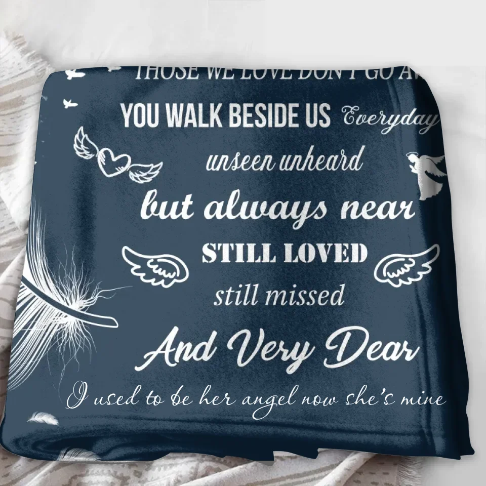 Personalized Memorial Quilt/Fleece Throw Blanket - Upload Photo - Memorial Gift Idea