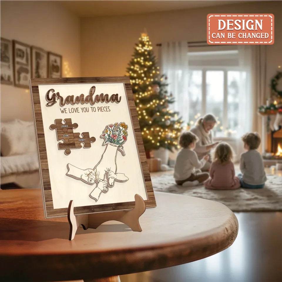 Personalized Grandma 2 Layered Wooden Art - Gift Idea For Grandma - We Love You To Pieces