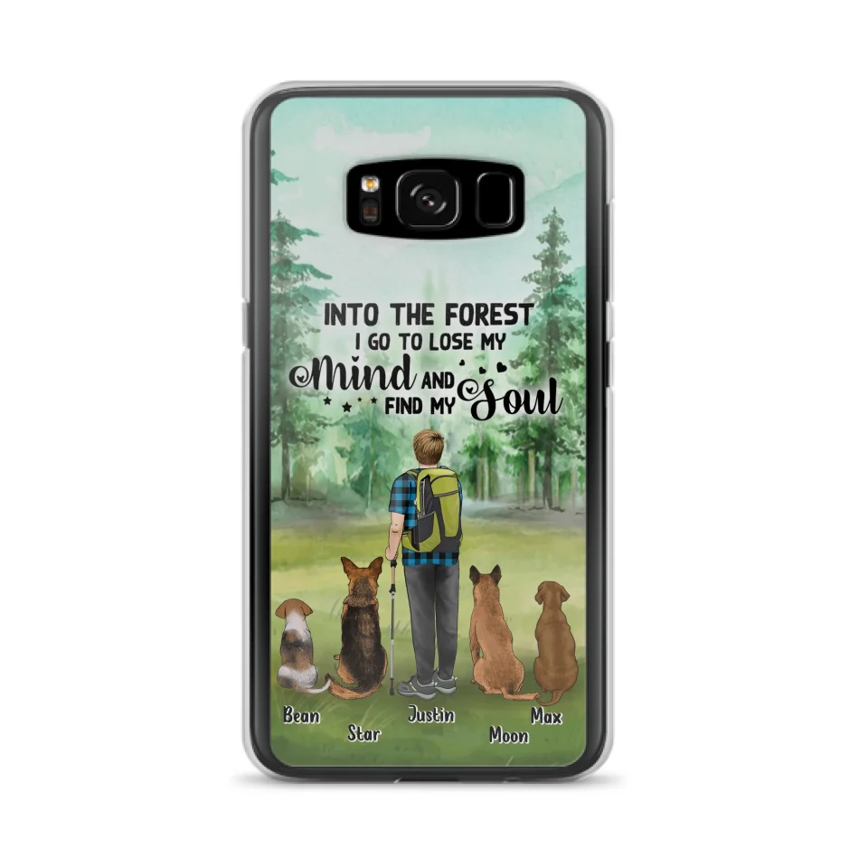 Custom Personalized Solo Trekking Woods  With Pets Phone Case - Upto 4 Pets - Case For iPhone and Samsung - 6CIAJ9