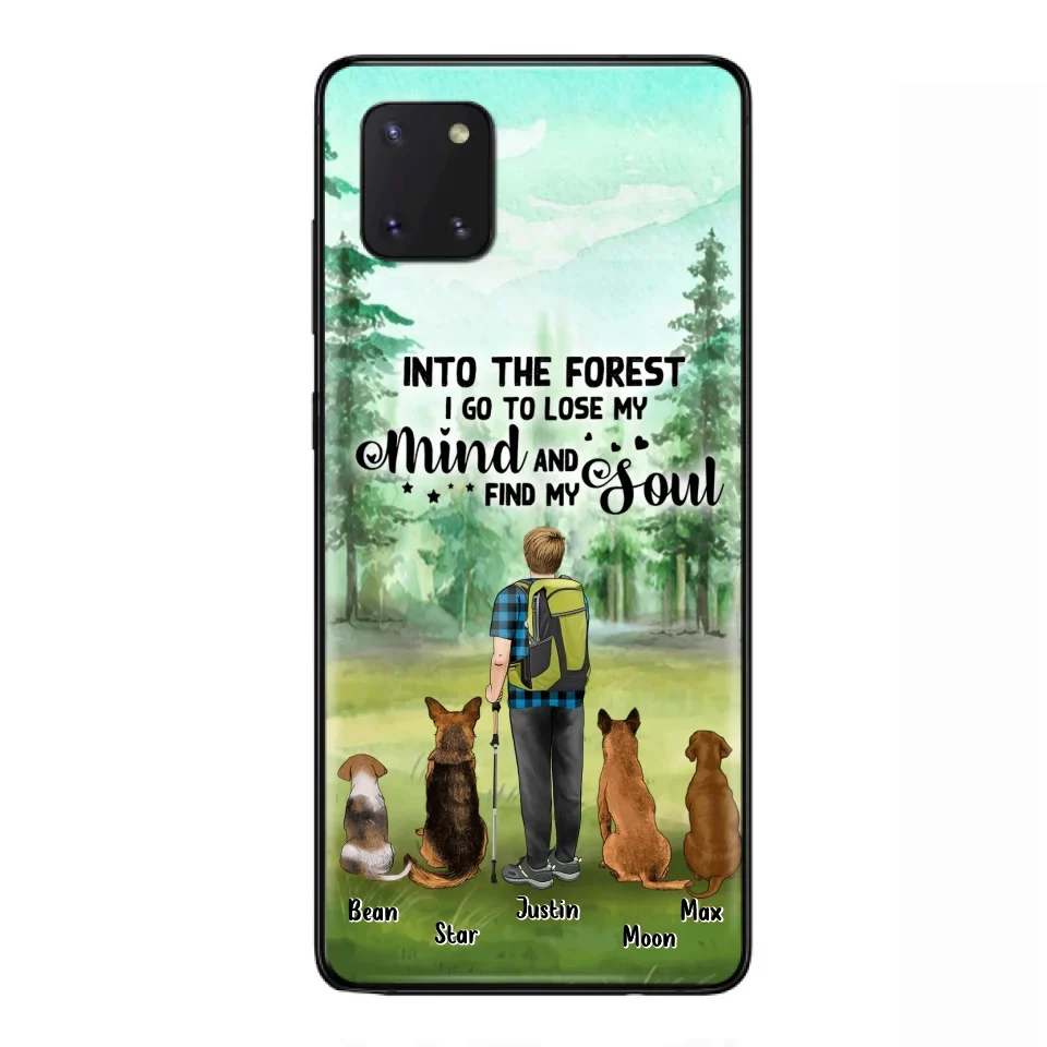 Custom Personalized Solo Trekking Woods  With Pets Phone Case - Upto 4 Pets - Case For iPhone and Samsung - 6CIAJ9