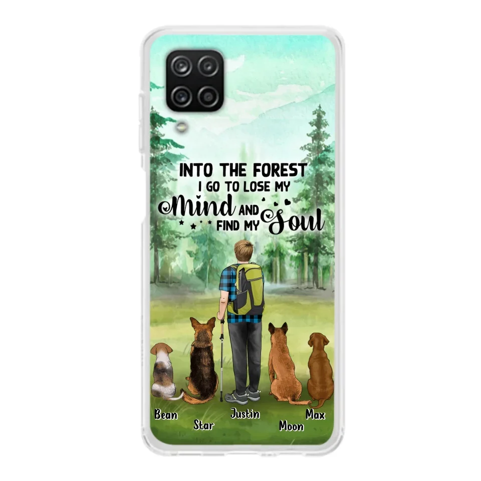 Custom Personalized Solo Trekking Woods  With Pets Phone Case - Upto 4 Pets - Case For iPhone and Samsung - 6CIAJ9
