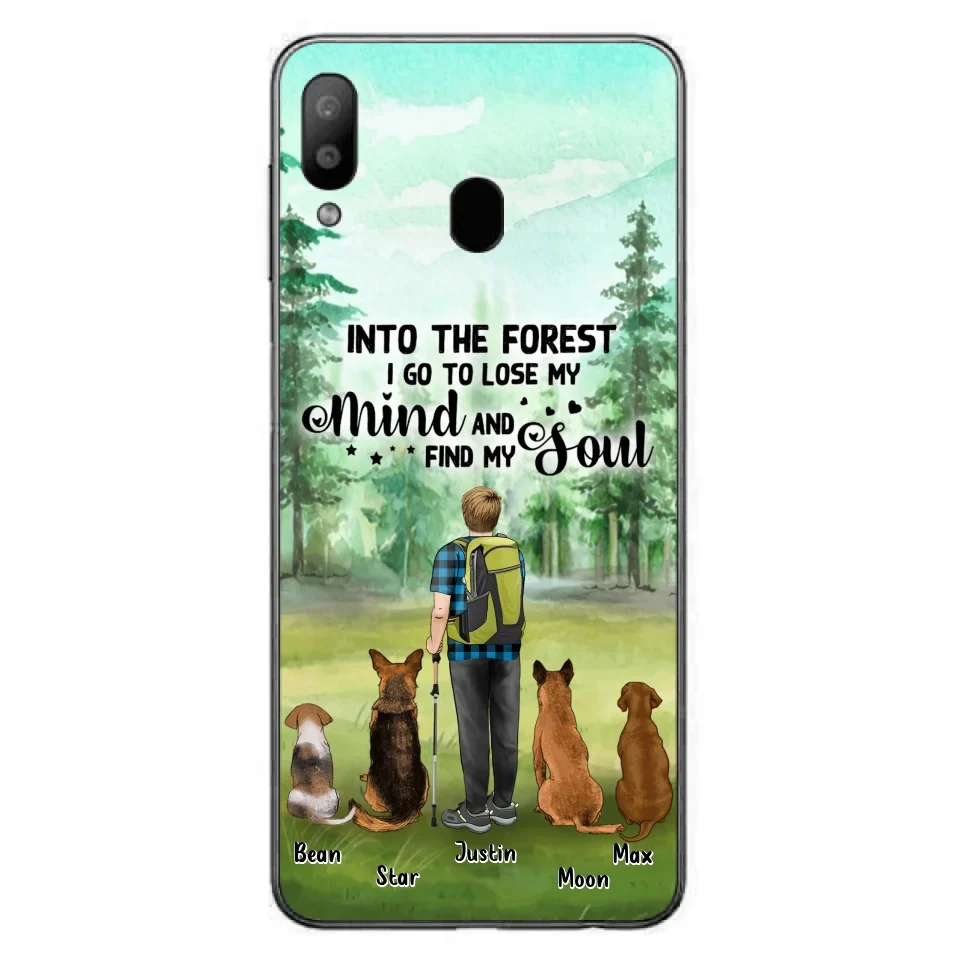 Custom Personalized Solo Trekking Woods  With Pets Phone Case - Upto 4 Pets - Case For iPhone and Samsung - 6CIAJ9