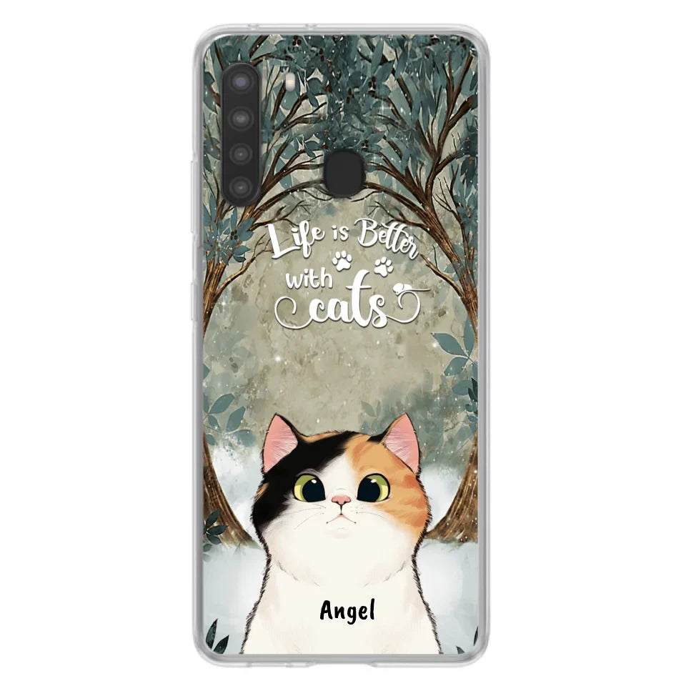 Custom Personalized Cat Phone Case - Best Gift For Cat Lover - Life Is Better With Cats - Phone Case For  iPhone And Samsung