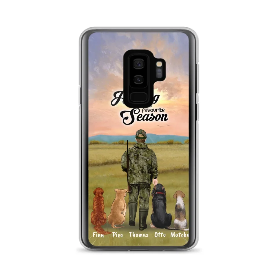 Personalized Hunting Phone Case - Man/Woman With Upto 4 Dogs - Phone Case For iPhone And Samsung - 4168OK