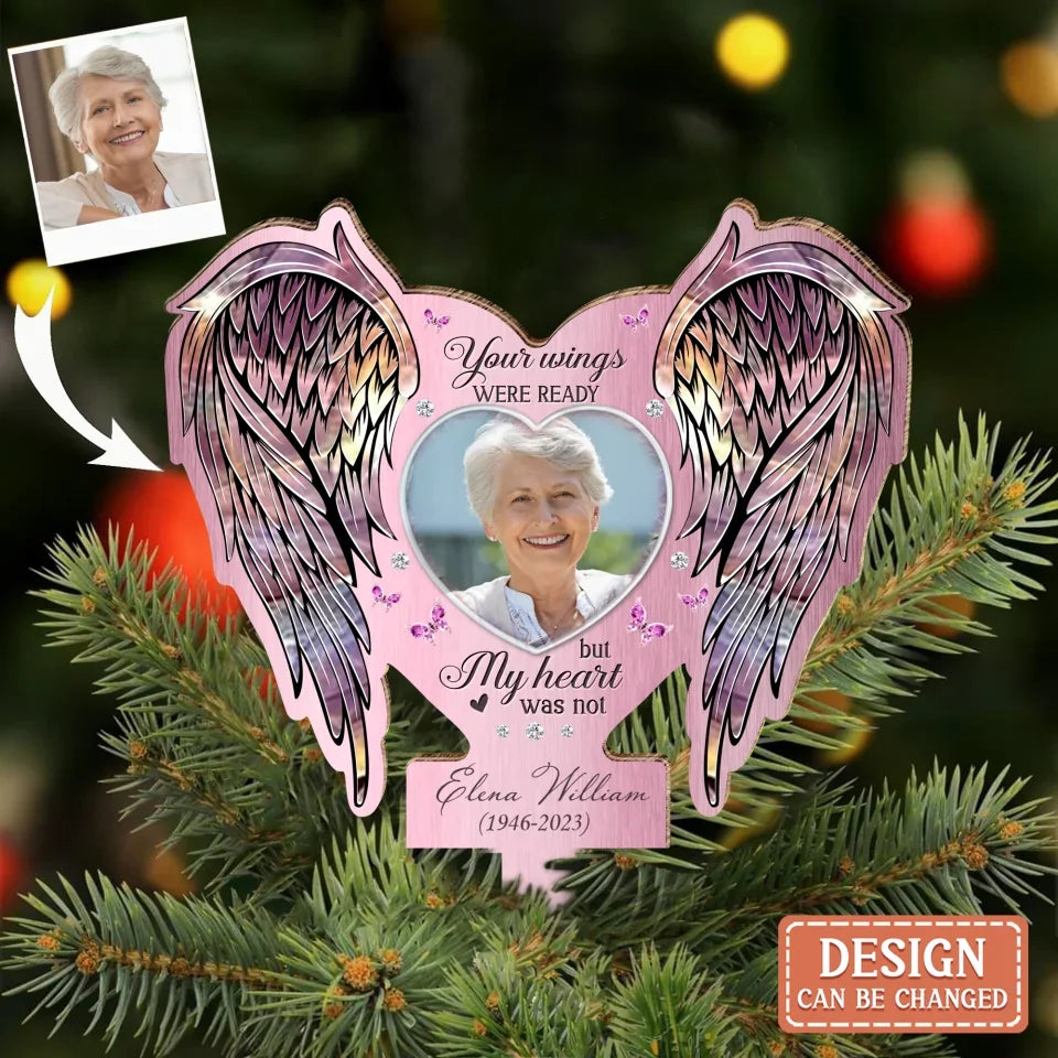 Personalized Memorial Tree Topper - Upload Photo - I Don't Need An Angel On Top Of My Tree I Already Have One In Heaven Looking Down On Me