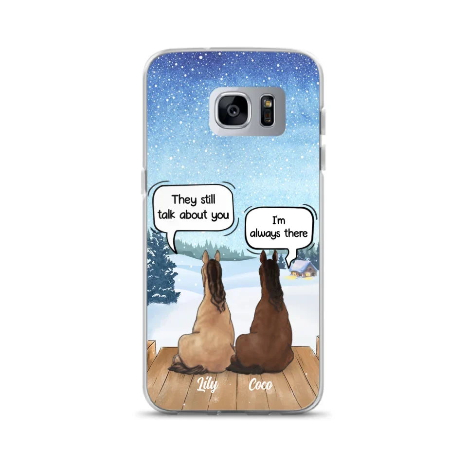 Custom Personalized Dog Horse Phone Case -  Upto 5 Pets - Xmas Gift For Dog/ Horse Lover - Case For iPhone And Samsung