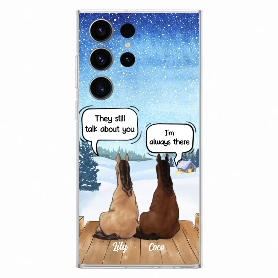 Custom Personalized Dog Horse Phone Case -  Upto 5 Pets - Xmas Gift For Dog/ Horse Lover - Case For iPhone And Samsung