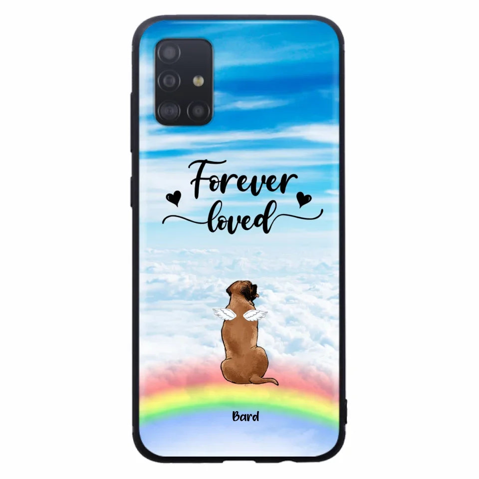 Custom Personalized Memorial Pets Phone Case - Upto 5 Pets - Memorial Gift For Dog Lovers/Cat Lovers - Forever Loved - Phone Case For iPhone And Samsung - AXSIO5