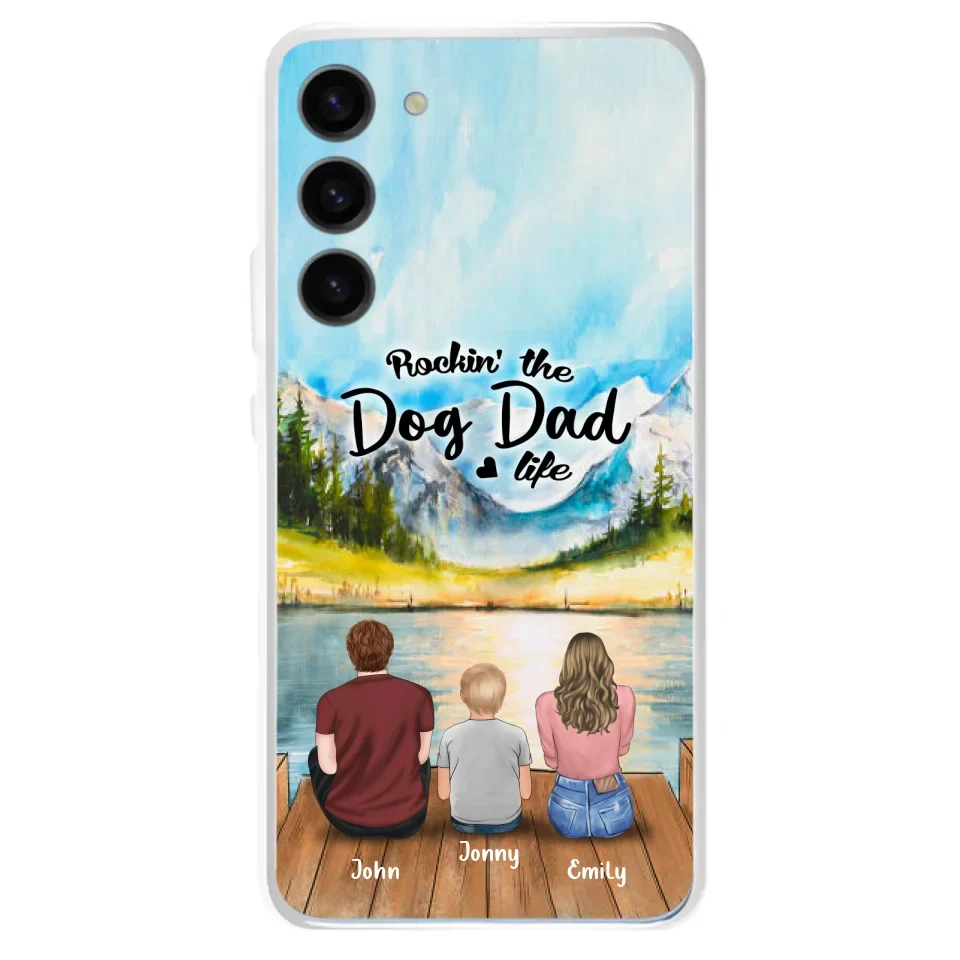 Custom Personalized Parents Pet Phone Case - Parents With 1 Kids And Upto 2 Pets - Case For iPhone And Samsung