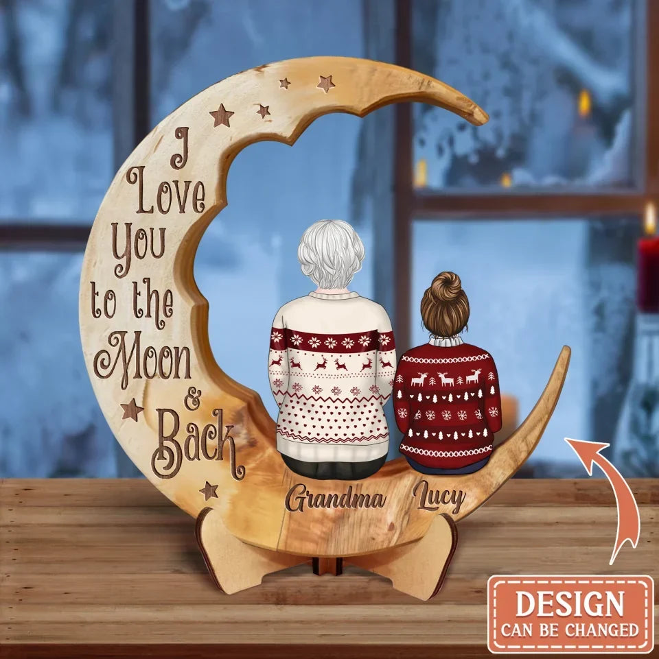 Personalized Grandma And Kids Wooden Art - Christmas Gift Idea For Grandma - The Love Between A Grandma & Her Grandkids Is Forever