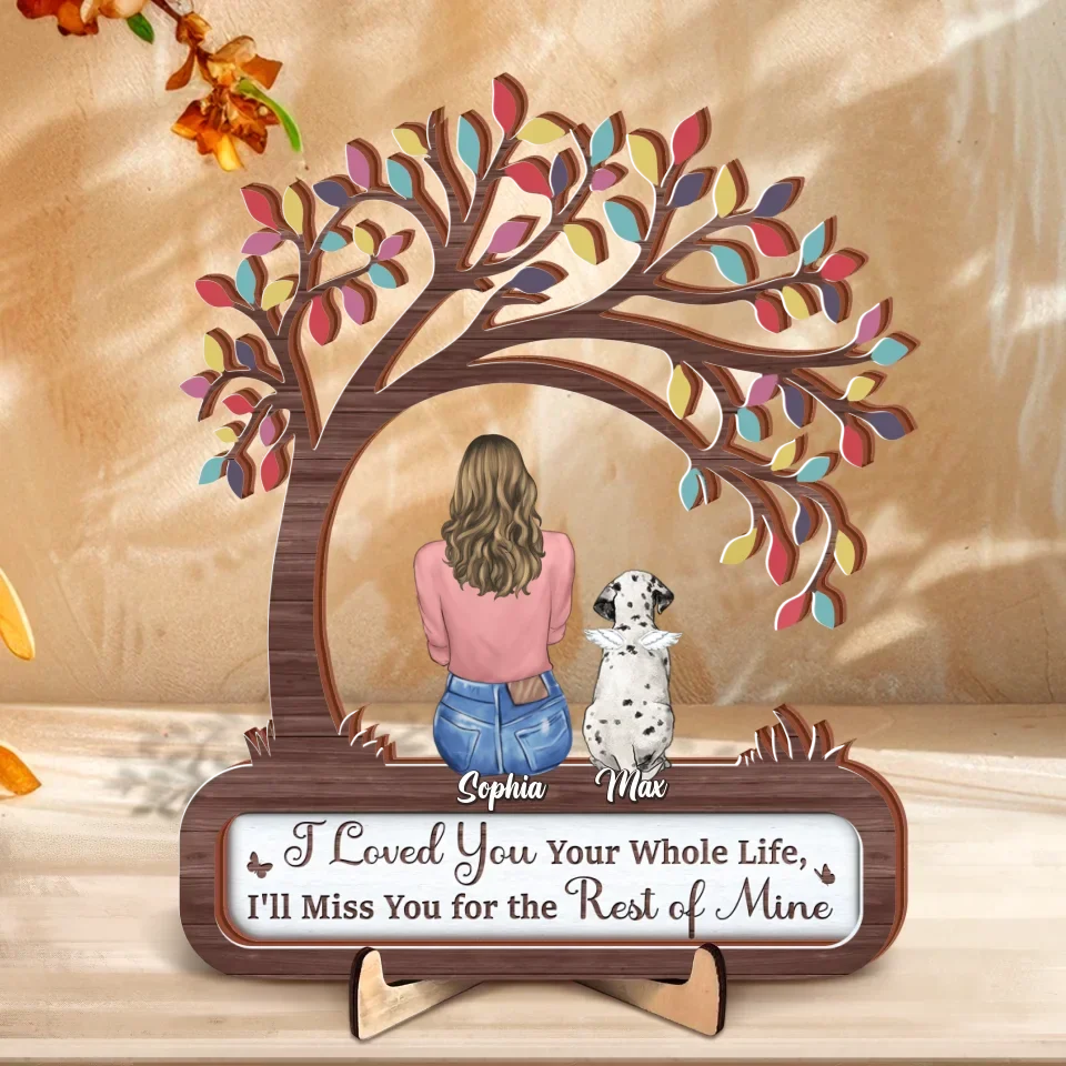Personalized Memorial Pet Wooden Art - Up to 3 Dogs/Cats/Rabbits - Memorial Gift Idea For Pet Lover - It's Never Just A Dog