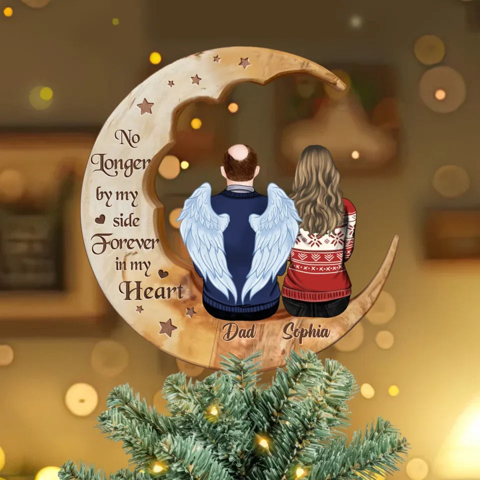 Personalized Memorial Family Tree Topper- Christmas Gift Idea For Family Member/Parent/Couple/Daughter/Son - I Don't Need An Angel On Top Of My Tree