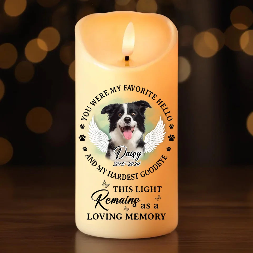 Personalized Memorial Pet Led Candle - Upload Photo - This Light Remains As A Loving Memory