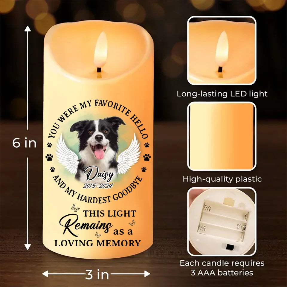 Personalized Memorial Pet Led Candle - Upload Photo - This Light Remains As A Loving Memory