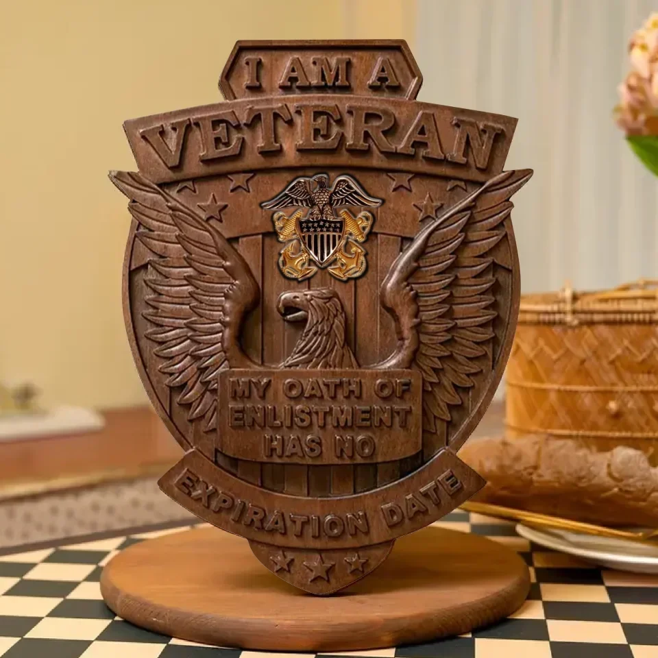 Personalized Veteran Wooden Sign - Gift Idea For Veteran - I Am A Veteran