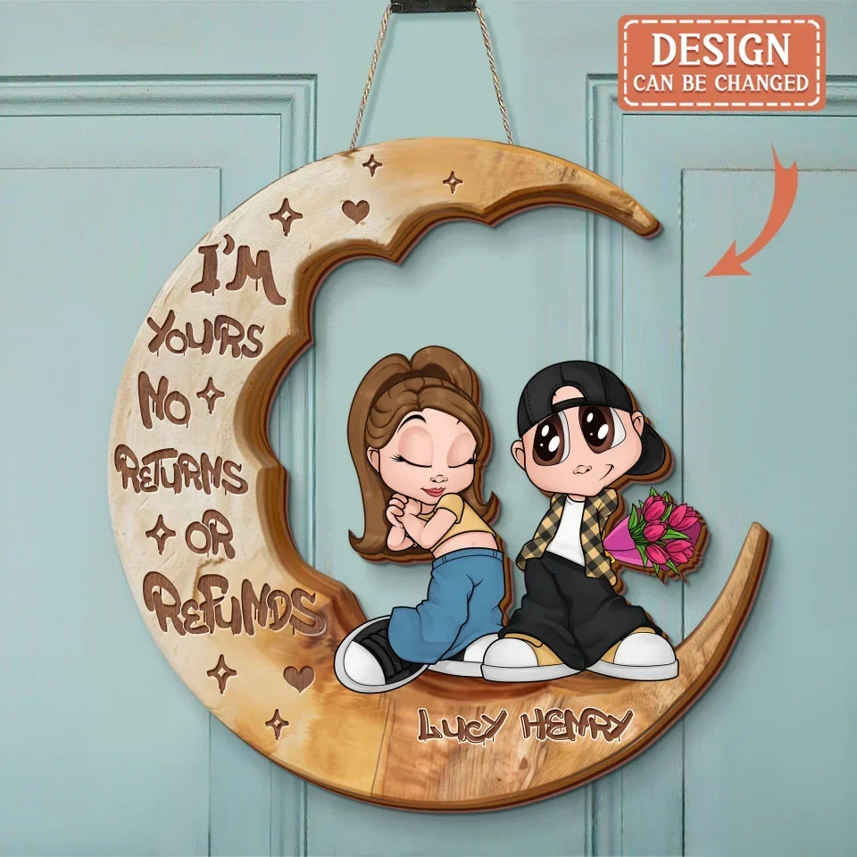 Personalized Y2K Couple Wooden Sign - Gift Idea For Couple - You & Me We Got This