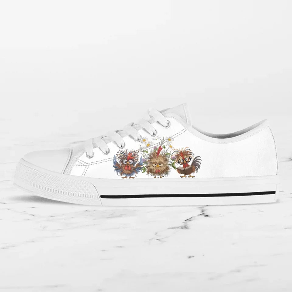 Personalized Chicken Flower Sneakers - Gift Idea For Chicken Lover