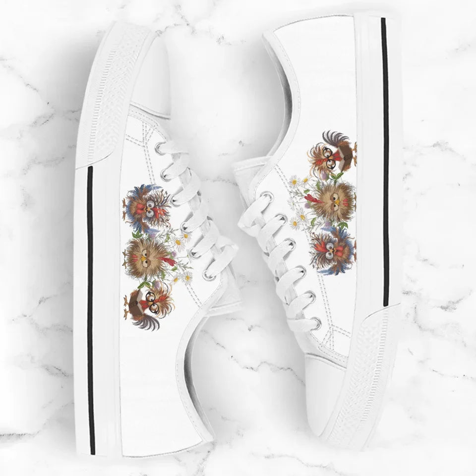 Personalized Chicken Flower Sneakers - Gift Idea For Chicken Lover