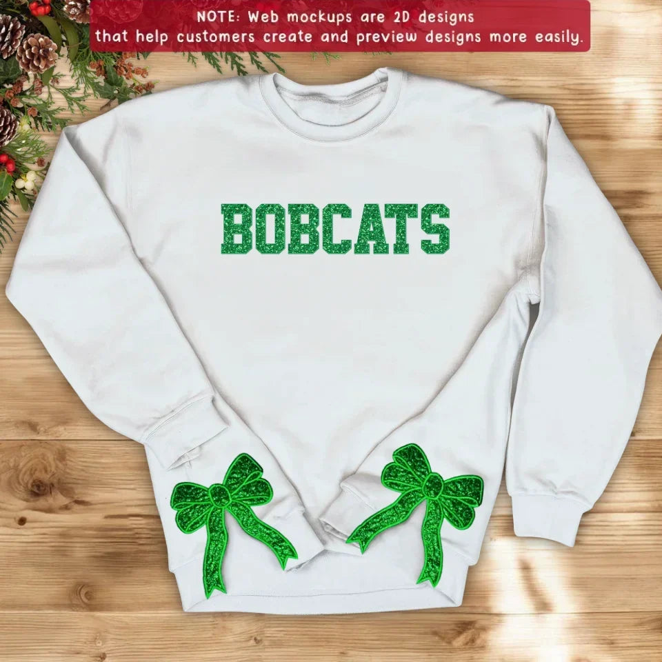 Custom Personalized Name Side Bow Embroidered Sweatshirt