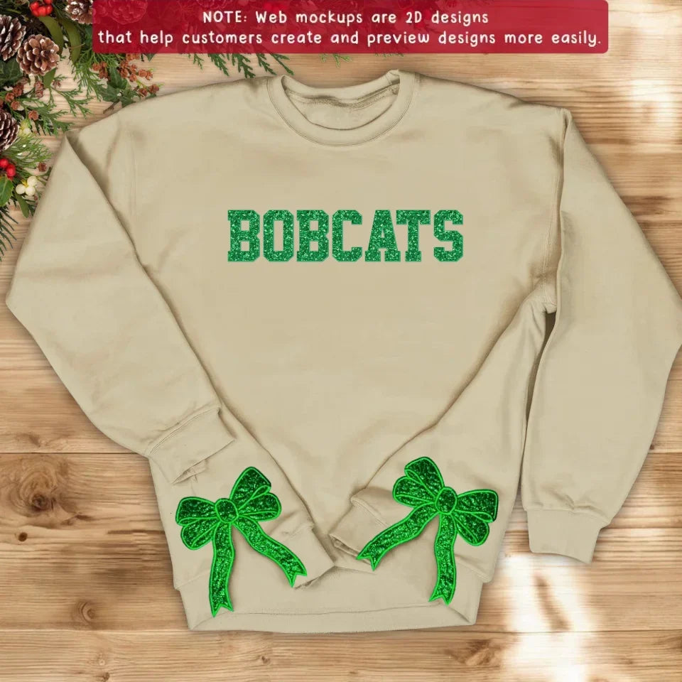 Custom Personalized Name Side Bow Embroidered Sweatshirt