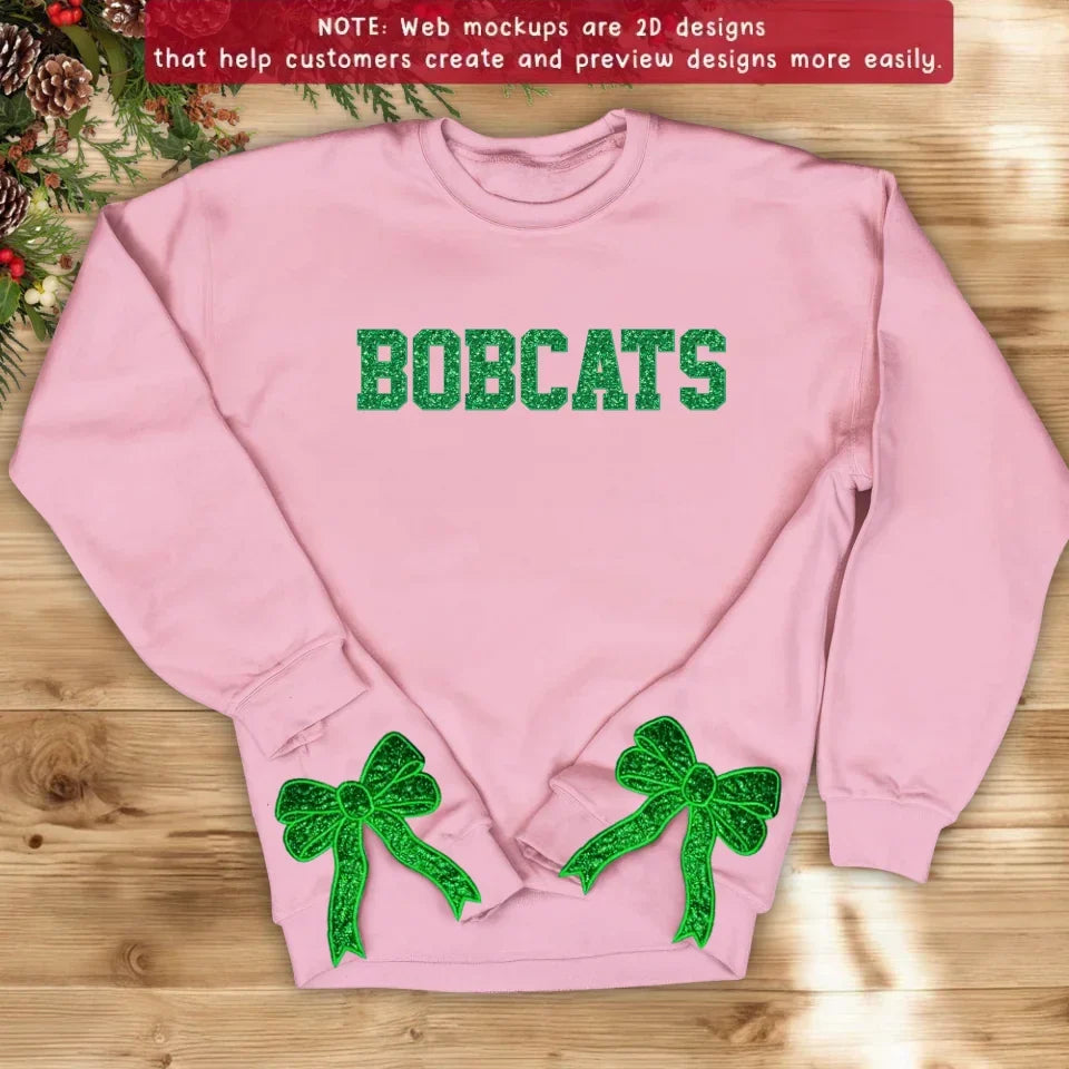 Custom Personalized Name Side Bow Embroidered Sweatshirt