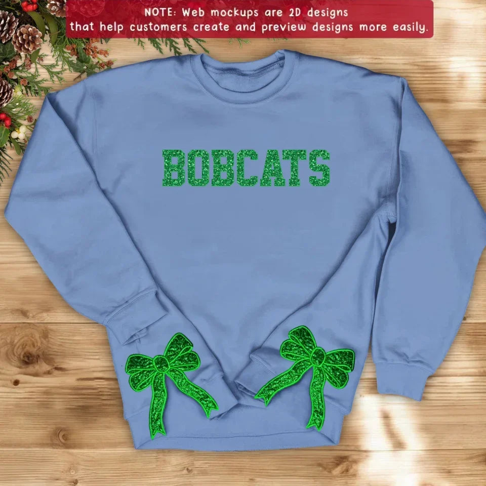 Custom Personalized Name Side Bow Embroidered Sweatshirt