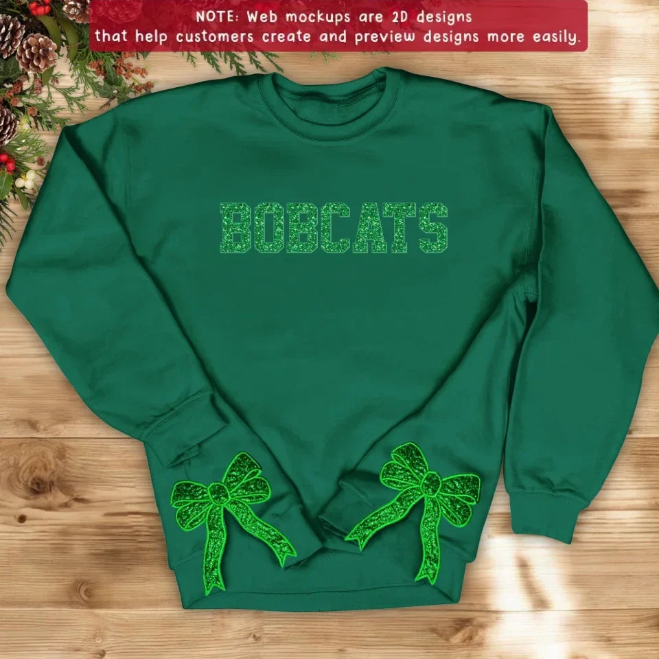 Custom Personalized Name Side Bow Embroidered Sweatshirt