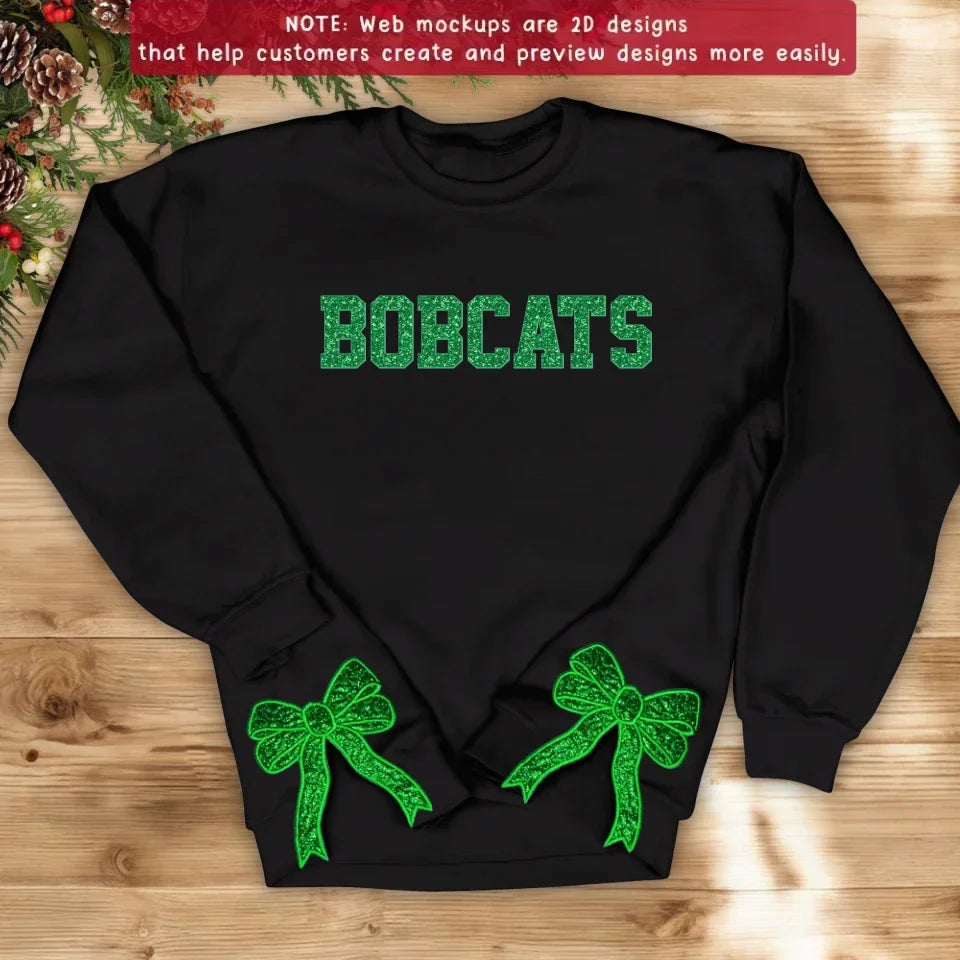 Custom Personalized Name Side Bow Embroidered Sweatshirt