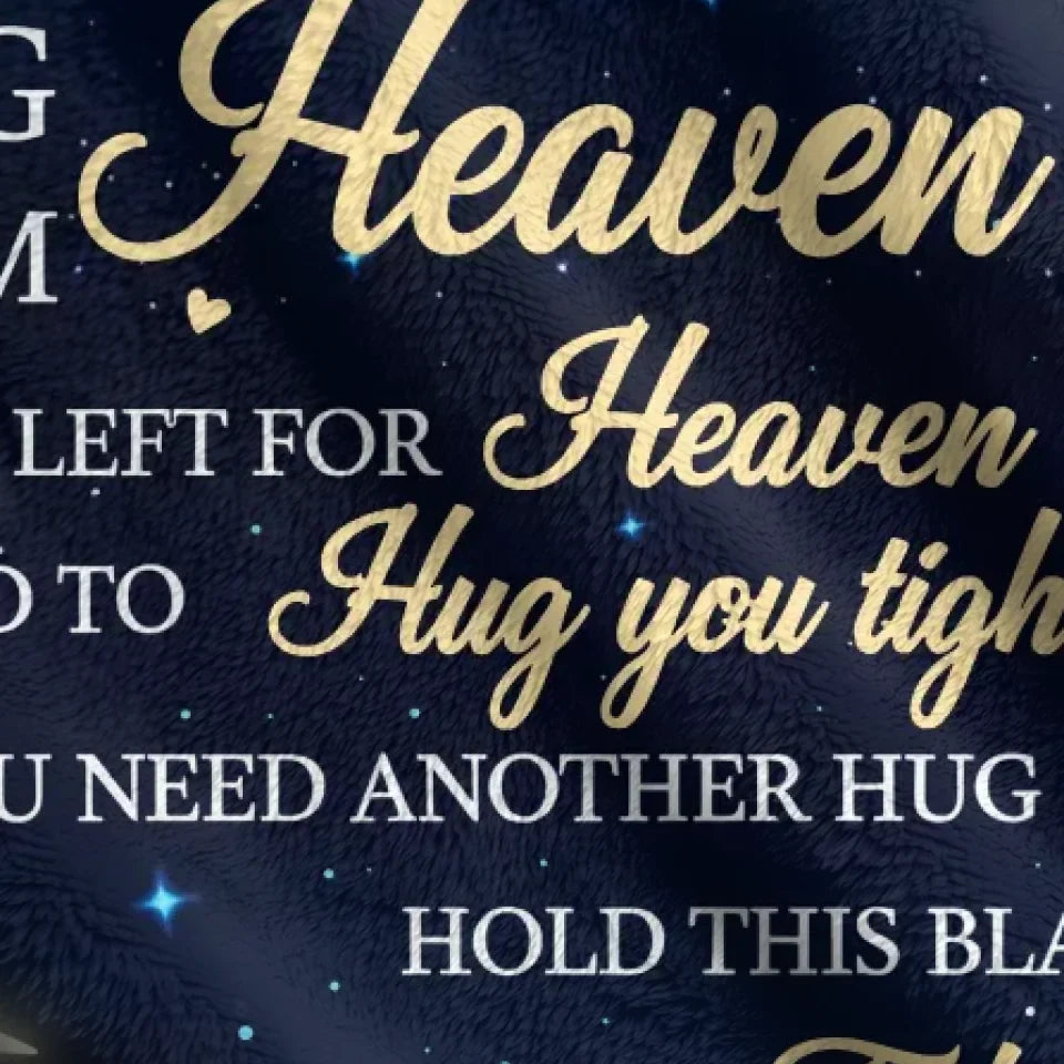 Personalized Memorial Pillow Cover/Quilt/Fleece Throw Blanket - Memorial Gift Idea - Upload Photo - A Hug From Heaven