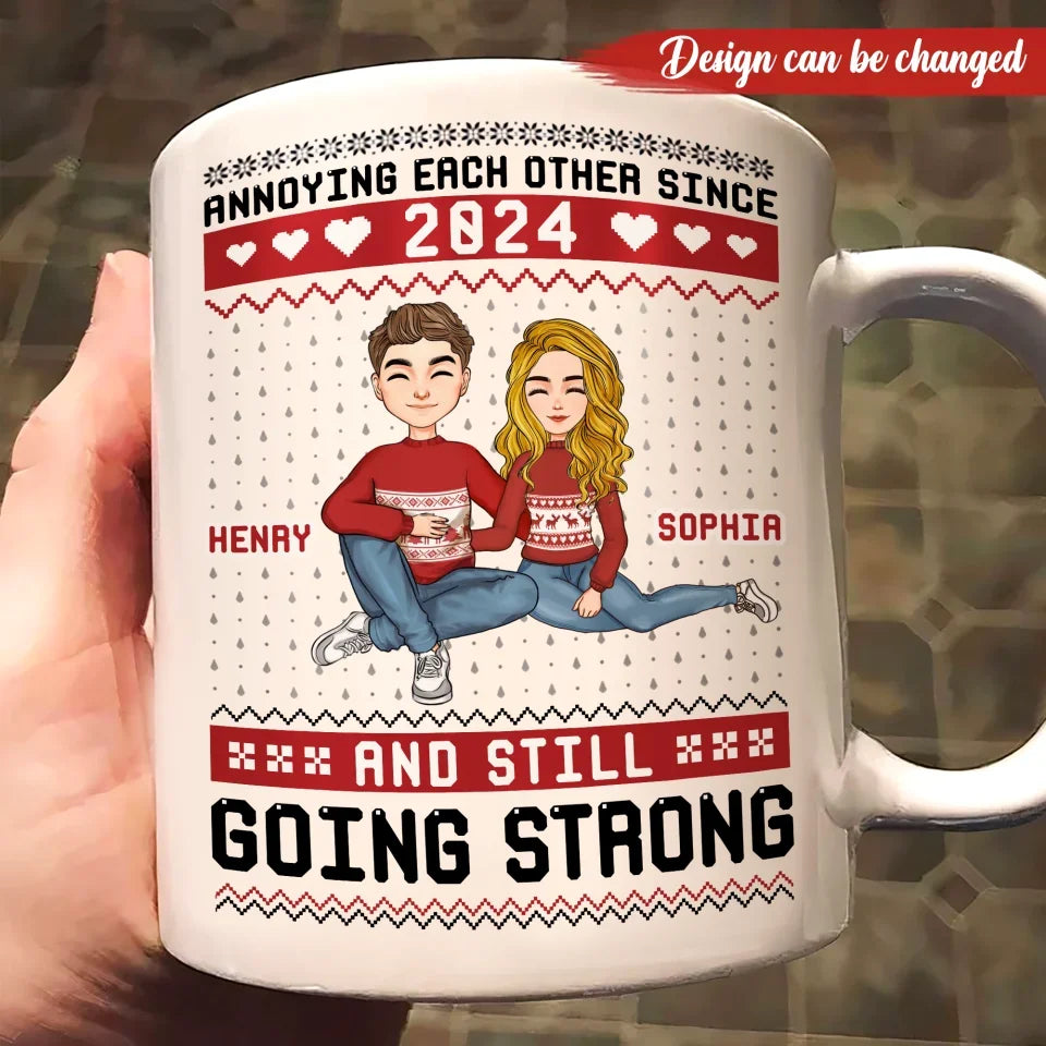 Personalized Couple Coffee Mug - Anniversary Gift Idea For Couple - Annoying Each Other Since 2024 And Still Going Strong
