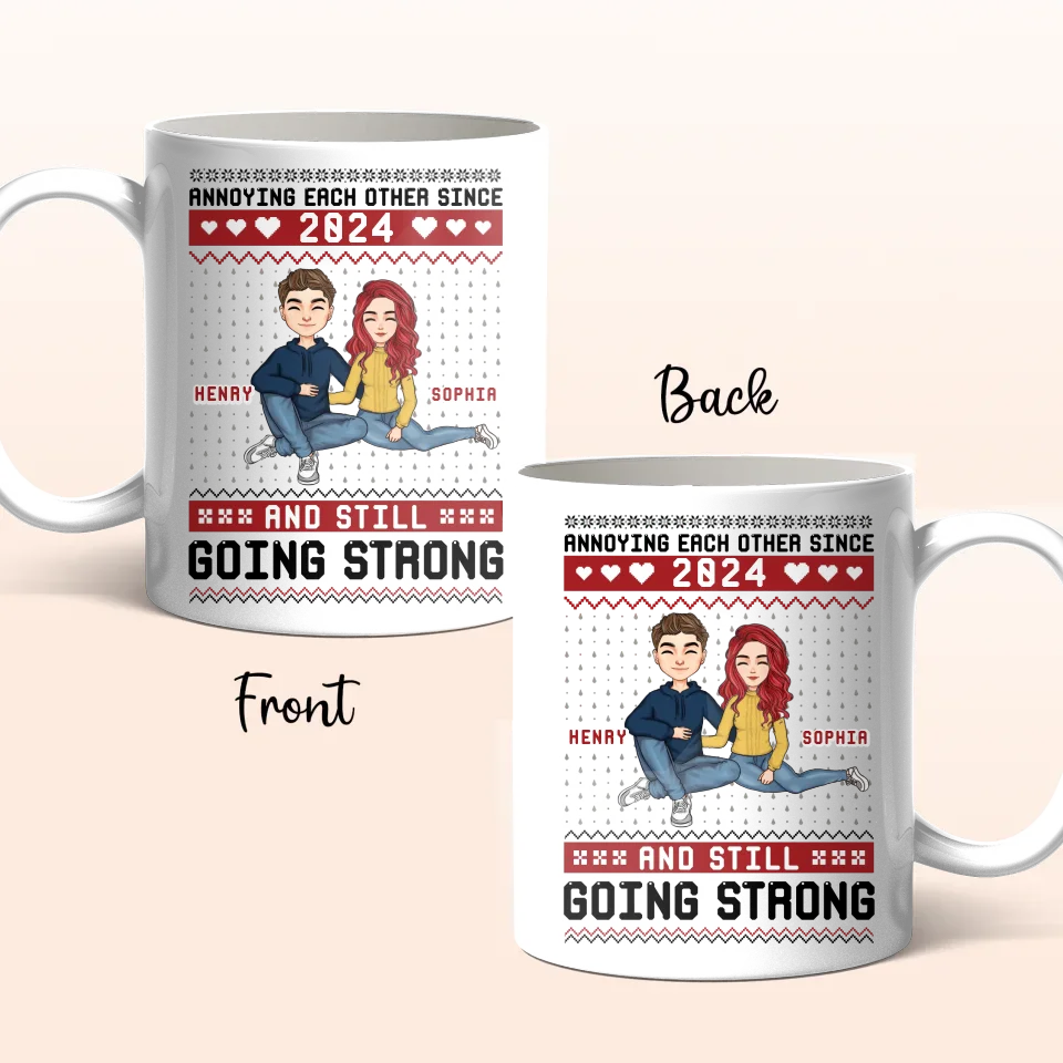 Personalized Couple Coffee Mug - Anniversary Gift Idea For Couple - Annoying Each Other Since 2024 And Still Going Strong