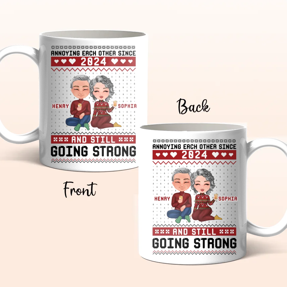 Personalized Couple Coffee Mug - Anniversary/Christmas Gift Idea For Couple - Annoying Each Other For 40 Years And Still Going Strong