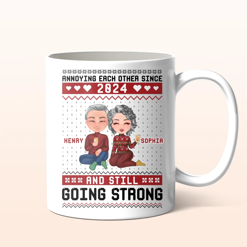 Personalized Couple Coffee Mug - Anniversary/Christmas Gift Idea For Couple - Annoying Each Other For 40 Years And Still Going Strong